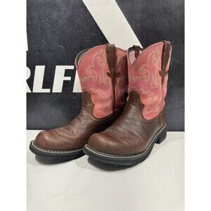 ARIAT FatBaby Cowgirl Women's 9 B Western Brown Pink Boots 10010808